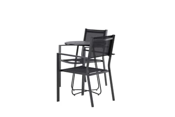 Bacong Spisegruppe 60 cm Rund med 2 Copacabana Stoler - Svart - Hagemøbler & utemiljø - Hagegruppe - Spisegrupper hage