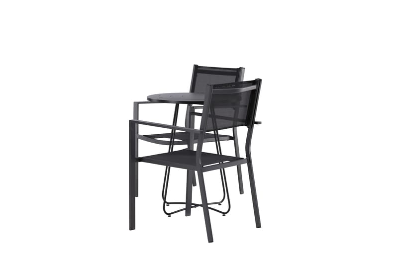 Bacong Spisegruppe 60 cm Rund med 2 Copacabana Stoler - Svart - Hagemøbler & utemiljø - Hagegruppe - Spisegrupper hage