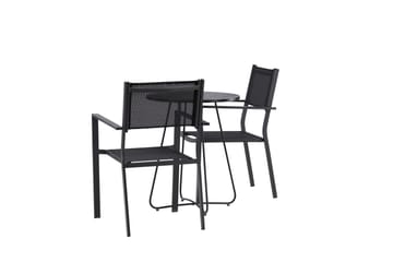 Bacong Spisegruppe 60 cm Rund med 2 Copacabana Stoler - Svart - Hagemøbler & utemiljø - Hagegruppe - Spisegrupper hage