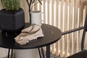 Bacong Spisegruppe 60 cm Rund med 2 Copacabana Stoler - Svart - Hagemøbler & utemiljø - Hagegruppe - Spisegrupper hage
