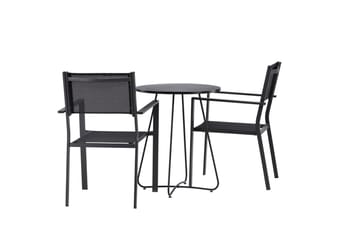 Bacong Spisegruppe 60 cm Rund med 2 Copacabana Stoler - Svart - Hagemøbler & utemiljø - Hagegruppe - Spisegrupper hage