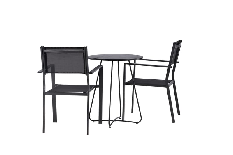 Bacong Spisegruppe 60 cm Rund med 2 Copacabana Stoler - Svart - Hagemøbler & utemiljø - Hagegruppe - Spisegrupper hage