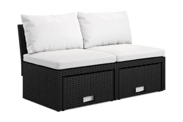 Bahamas Balkongsoffa med Pallar - Hagemøbler & utemiljø - Hagegruppe - Sofagruppe utendørs