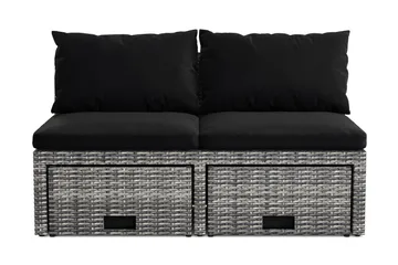 Bahamas Balkongsoffa med Pallar - Hagemøbler & utemiljø - Hagegruppe - Sofagruppe utendørs
