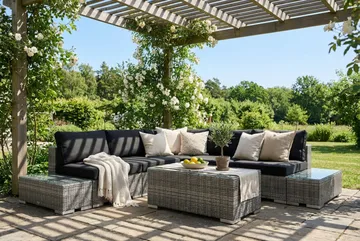 Bahamas Hjørnesofa (Vendbar) Åpen Ende inkl. Endedel 5-seter – Bord uten Hylle - Hagemøbler & utemiljø - Loungemøbler - Loungegrupper