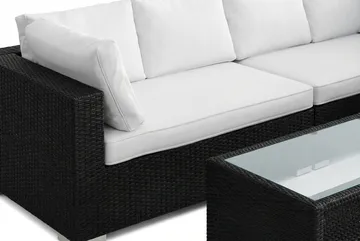 Bahamas L-formet utesofa venstre, 6-seters med bord og hylle - Svart - Hagemøbler & utemiljø - Loungemøbler - Loungegrupper