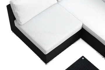 Bahamas U-formet utendørs loungegruppe med åpen avslutning, 7-seters med bord - Svart - Hagemøbler & utemiljø - Loungemøbler - Loungegrupper