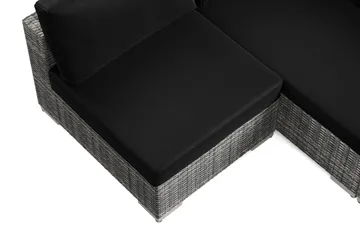 Bahamas U-formet utendørs loungegruppe med åpen avslutning, 8-seters med bord - Grå - Hagemøbler & utemiljø - Loungemøbler - Loungegrupper