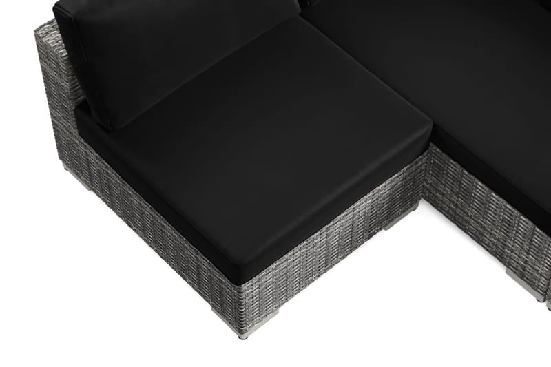 Bahamas U-formet utendørs loungegruppe med åpen avslutning, 8-seters med bord - Grå - Hagemøbler & utemiljø - Loungemøbler - Loungegrupper