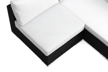 Bahamas U-formet utendørs loungegruppe med åpen avslutning, 8-seters med bord - Svart - Hagemøbler & utemiljø - Loungemøbler - Loungegrupper