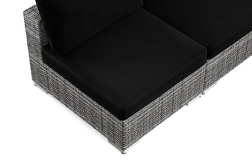 Bahamas U-formet utendørs loungegruppe med åpen avslutning, 9-seters med bord - Grå - Hagemøbler & utemiljø - Loungemøbler - Loungegrupper