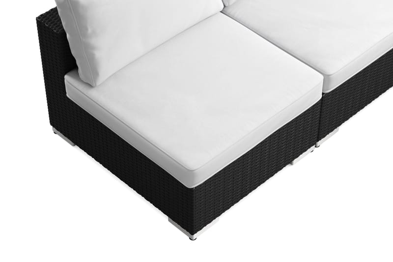 Bahamas U-formet utendørs loungegruppe med åpen avslutning, 9-seters med bord - Svart - Hagemøbler & utemiljø - Loungemøbler - Loungegrupper