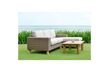 Bahamas Utemøbelgruppe 2-seter & sjeselong venstre sofabord 110 cm - Mørk Grå - Hagemøbler & utemiljø - Hagegruppe - Sofagruppe utendørs