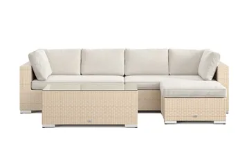 Bahamas utendørs divansofa 5-seters med vendbar divan og bord - Beige - Hagemøbler & utemiljø - Loungemøbler - Loungegrupper