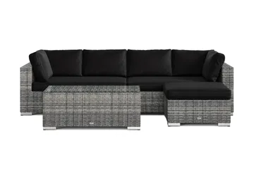 Bahamas utendørs divansofa 5-seters med vendbar divan og bord - Grå - Hagemøbler & utemiljø - Loungemøbler - Loungegrupper