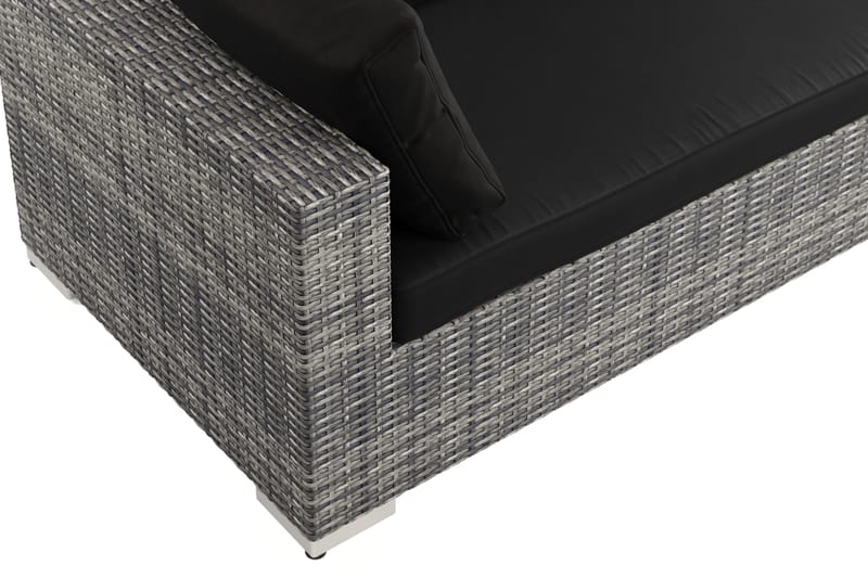 Bahamas utendørs divansofa 6-seters med vendbar divan og bord - Grå - Hagemøbler & utemiljø - Loungemøbler - Loungegrupper