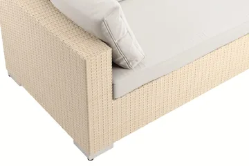 Bahamas utendørs divansofa 6-seters med vendbar divan og bord med hylle - Beige - Hagemøbler & utemiljø - Loungemøbler - Loungegrupper