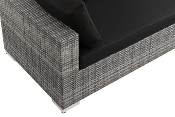 Bahamas utendørs divansofa 6-seters med vendbar divan og bord med hylle - Grå - Hagemøbler & utemiljø - Loungemøbler - Loungegrupper