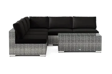 Bahamas utendørs hjørnesofa 5-seters vendbar med åpen avslutning og bord - Grå - Hagemøbler & utemiljø - Loungemøbler - Loungegrupper