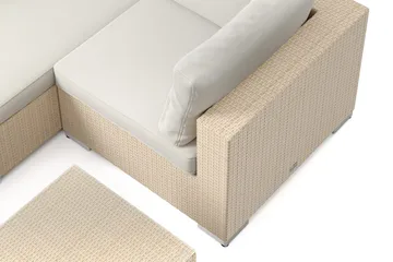 Bahamas utendørs hjørnesofa 5-seters vendbar med bord - Beige - Hagemøbler & utemiljø - Loungemøbler - Loungegrupper