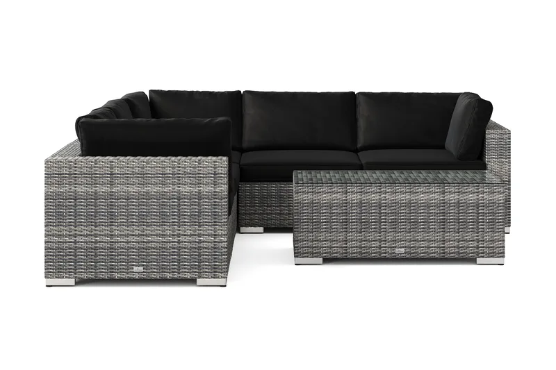 Bahamas utendørs hjørnesofa 5-seters vendbar med bord - Grå - Hagemøbler & utemiljø - Loungemøbler - Loungegrupper