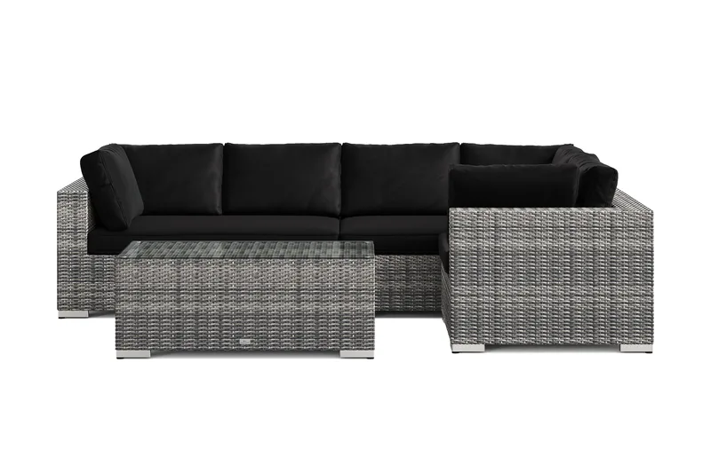 Bahamas utendørs hjørnesofa 5-seters vendbar med bord - Grå - Hagemøbler & utemiljø - Loungemøbler - Loungegrupper
