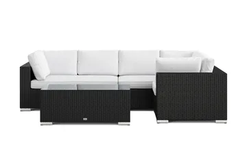 Bahamas utendørs hjørnesofa 5-seters vendbar med bord - Svart - Hagemøbler & utemiljø - Loungemøbler - Loungegrupper