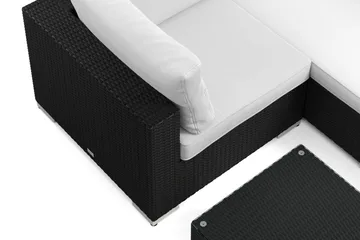 Bahamas utendørs hjørnesofa 5-seters vendbar med bord - Svart - Hagemøbler & utemiljø - Loungemøbler - Loungegrupper