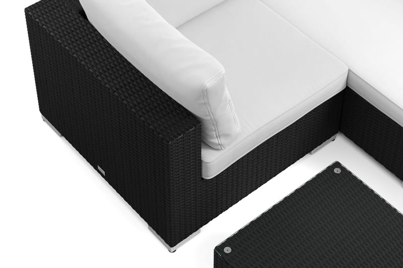 Bahamas utendørs hjørnesofa 5-seters vendbar med bord - Svart - Hagemøbler & utemiljø - Loungemøbler - Loungegrupper
