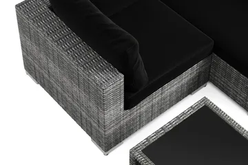 Bahamas utendørs hjørnesofa 5-seters vendbar og bord med hylle - Grå - Hagemøbler & utemiljø - Loungemøbler - Loungegrupper