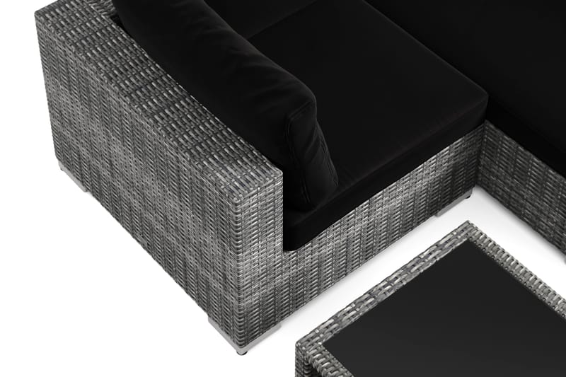 Bahamas utendørs hjørnesofa 5-seters vendbar og bord med hylle - Grå - Hagemøbler & utemiljø - Loungemøbler - Loungegrupper