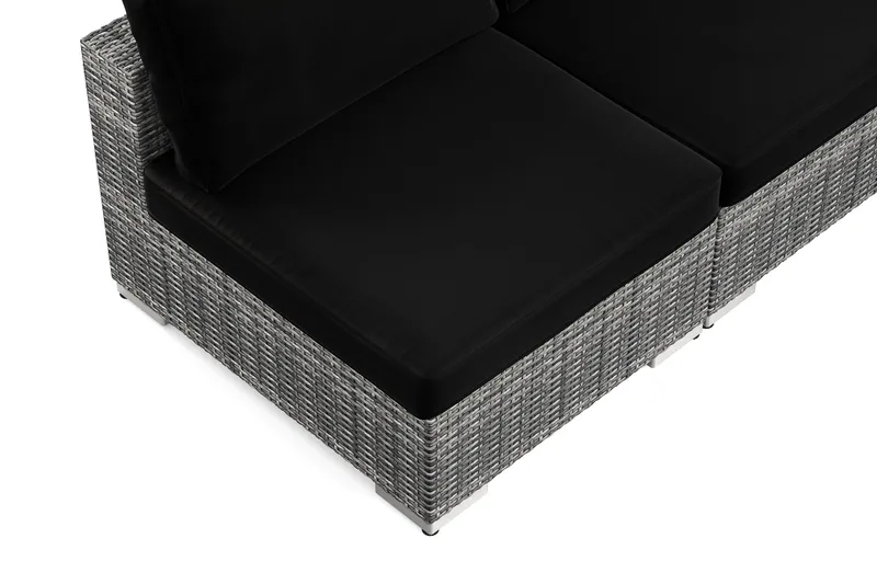 Bahamas utendørs hjørnesofa 7-seters vendbar med åpen avslutning og bord - Grå - Hagemøbler & utemiljø - Loungemøbler - Loungegrupper