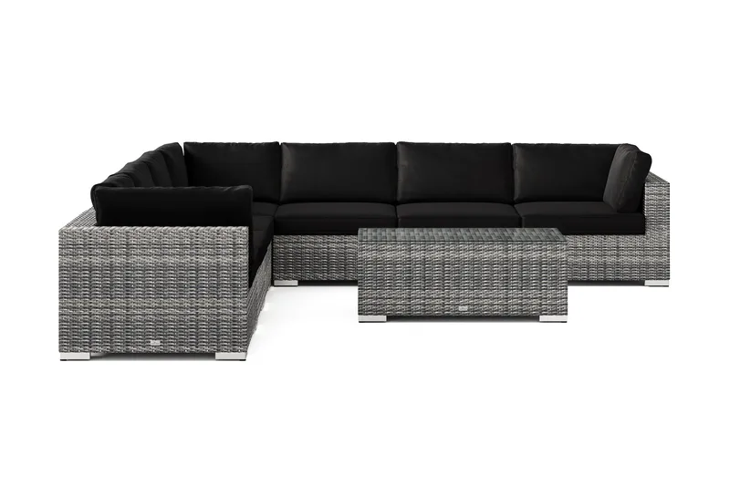 Bahamas utendørs hjørnesofa 7-seters vendbar med bord - Grå - Hagemøbler & utemiljø - Loungemøbler - Loungegrupper