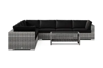 Bahamas utendørs hjørnesofa 7-seters vendbar og bord med hylle - Grå - Hagemøbler & utemiljø - Loungemøbler - Loungegrupper