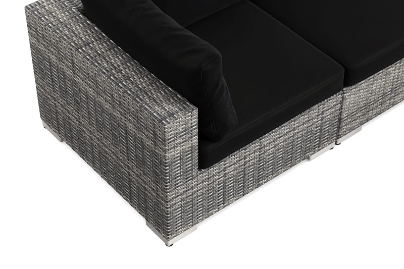 Bahamas utendørs hjørnesofa 8-seters vendbar med lenestol og bord med hylle - Grå - Hagemøbler & utemiljø - Loungemøbler - Loungegrupper
