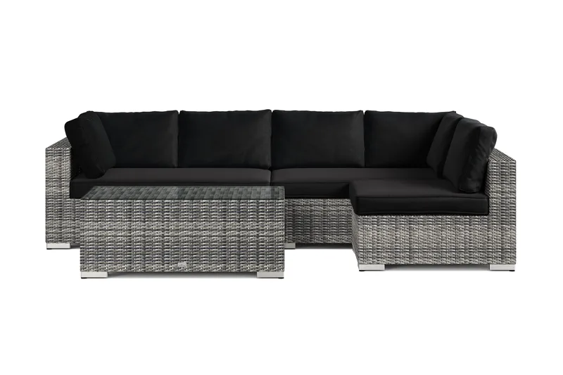 Bahamas utendørs loungegruppe 5-seters med vendbar sjeselong og bord - Grå - Hagemøbler & utemiljø - Loungemøbler - Loungegrupper