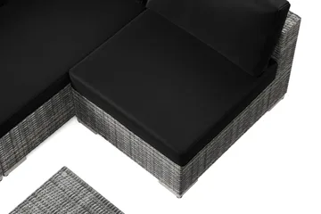 Bahamas utendørs loungegruppe 5-seters med vendbar sjeselong og bord - Grå - Hagemøbler & utemiljø - Loungemøbler - Loungegrupper