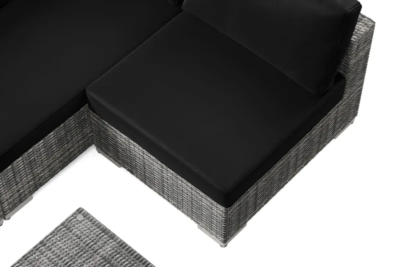 Bahamas utendørs loungegruppe 5-seters med vendbar sjeselong og bord - Grå - Hagemøbler & utemiljø - Loungemøbler - Loungegrupper