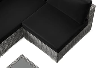 Bahamas utendørs loungegruppe 5-seters med vendbar sjeselong og bord med hylle - Grå - Hagemøbler & utemiljø - Loungemøbler - Loungegrupper