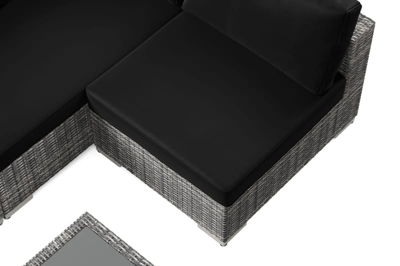 Bahamas utendørs loungegruppe 5-seters med vendbar sjeselong og bord med hylle - Grå - Hagemøbler & utemiljø - Loungemøbler - Loungegrupper