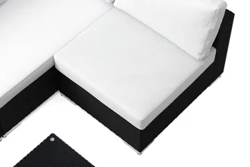 Bahamas utendørs loungegruppe 5-seters med vendbar sjeselong og bord - Svart - Hagemøbler & utemiljø - Loungemøbler - Loungegrupper