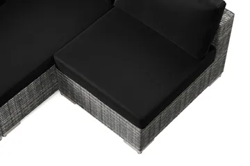 Bahamas utendørs loungegruppe 6-seters med vendbar sjeselong og bord - Grå - Hagemøbler & utemiljø - Loungemøbler - Loungegrupper