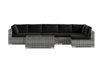 Bahamas utendørs loungegruppe 6-seters med vendbar sjeselong og bord - Grå - Hagemøbler & utemiljø - Loungemøbler - Loungegrupper