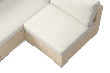 Bahamas utendørs loungegruppe 6-seters med vendbar sjeselong og bord med hylle - Beige - Hagemøbler & utemiljø - Loungemøbler - Loungegrupper