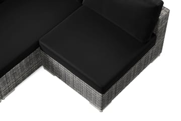 Bahamas utendørs loungegruppe 6-seters med vendbar sjeselong og bord med hylle - Grå - Hagemøbler & utemiljø - Loungemøbler - Loungegrupper