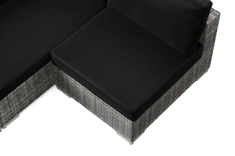 Bahamas utendørs loungegruppe 6-seters med vendbar sjeselong og bord med hylle - Grå - Hagemøbler & utemiljø - Loungemøbler - Loungegrupper