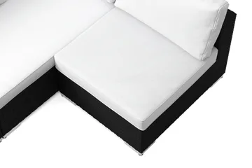 Bahamas utendørs loungegruppe 6-seters med vendbar sjeselong og bord - Svart - Hagemøbler & utemiljø - Loungemøbler - Loungegrupper