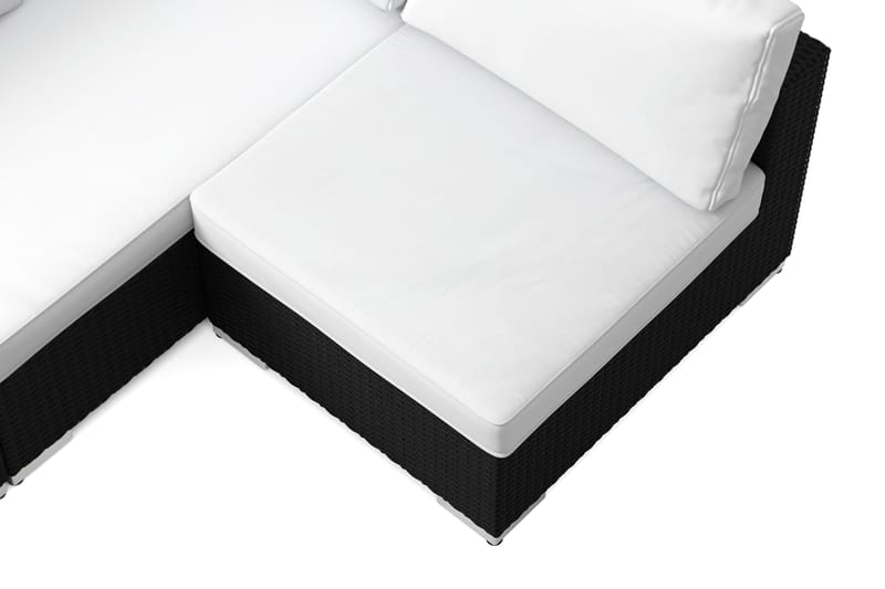 Bahamas utendørs loungegruppe 6-seters med vendbar sjeselong og bord - Svart - Hagemøbler & utemiljø - Loungemøbler - Loungegrupper