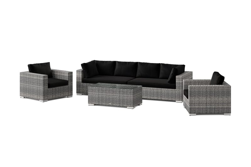 Bahamas utend ørs sofagruppe 6-seters med to lenestoler og bord, Grå