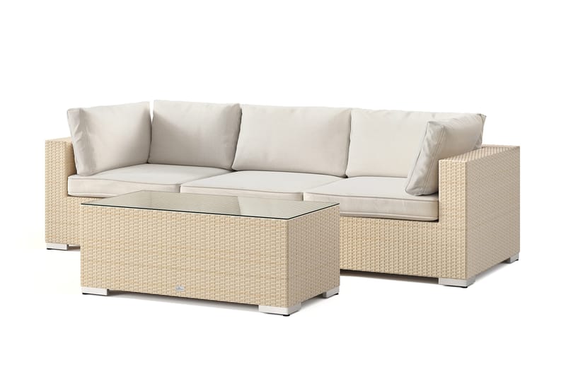 Bahamas utesofa 3-seters med bord, Beige